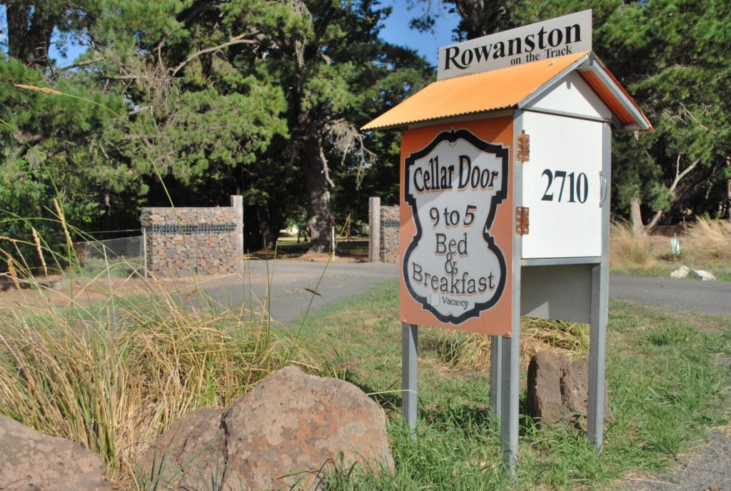 Rowanston on the Track cellar door