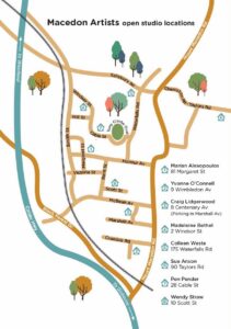 Open Studios Macedon 2026 event trail and participating artist studio locations
